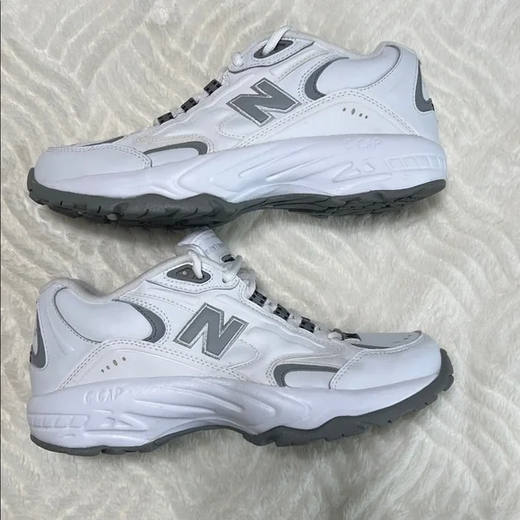 New Balance 336 Men’s Sneakers White Gray Size 9 Leather Running Walking Shoes - Picture 3 of 8